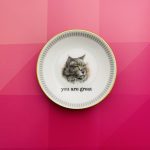 Wandteller Typo you are great Goldrand Herr Fuchs  Katze 9cm Wohnen vintage