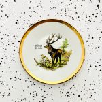 Wandteller Herr Fuchs nützt ja nix Typo Hirsch mini gold 13cm vintage