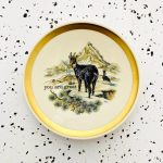 Wandteller Herr Fuchs you are great Typo Gams mini 12cm Goldrand Berge vintage