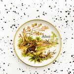 Wandteller Herr Fuchs Ahoi Typo Hase mini 11cm Tier vintage wohnen