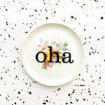 Wandteller oha Typo Herr Fuchs mini 10cm Blume bunt Schnack vintage weiß