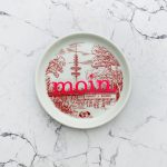 Wandteller Typo moin. vintage Herr Fuchs mini neonpink 10cm Planten Blomen Hamburg Fernsehturm rosa