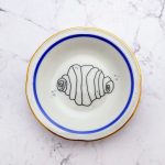 Wandteller Franzbrötchen vintage Herr Fuchs Teller Blau Gold 9cm Hamburg Wohnen