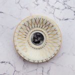 Wandteller Herr Fuchs Mond mini 11cm vintage Goldrand Wohnen Galaxie Muster