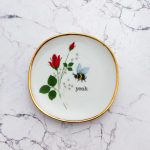 Wandteller Herr Fuchs yeah Typo Wohnen Hummel mini 10cm vintage gold Blume Rose