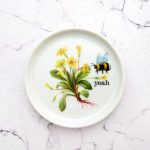 Wandteller Herr Fuchs yeah Typo Wohnen Hummel mini 10cm vintage gold Blume gelb