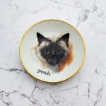 Wandteller Typo yeah Goldrand Herr Fuchs  Katze 9cm Wohnen vintage mini