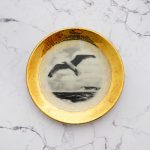 Wandteller Möwe Muster Goldrand vintage Herr Fuchs Teller 11cm Meer