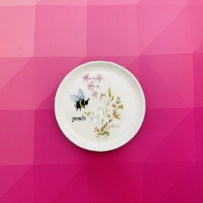 Wandteller Herr Fuchs yeah Typo Wohnen Hummel mini 11cm vintage Blume bunt