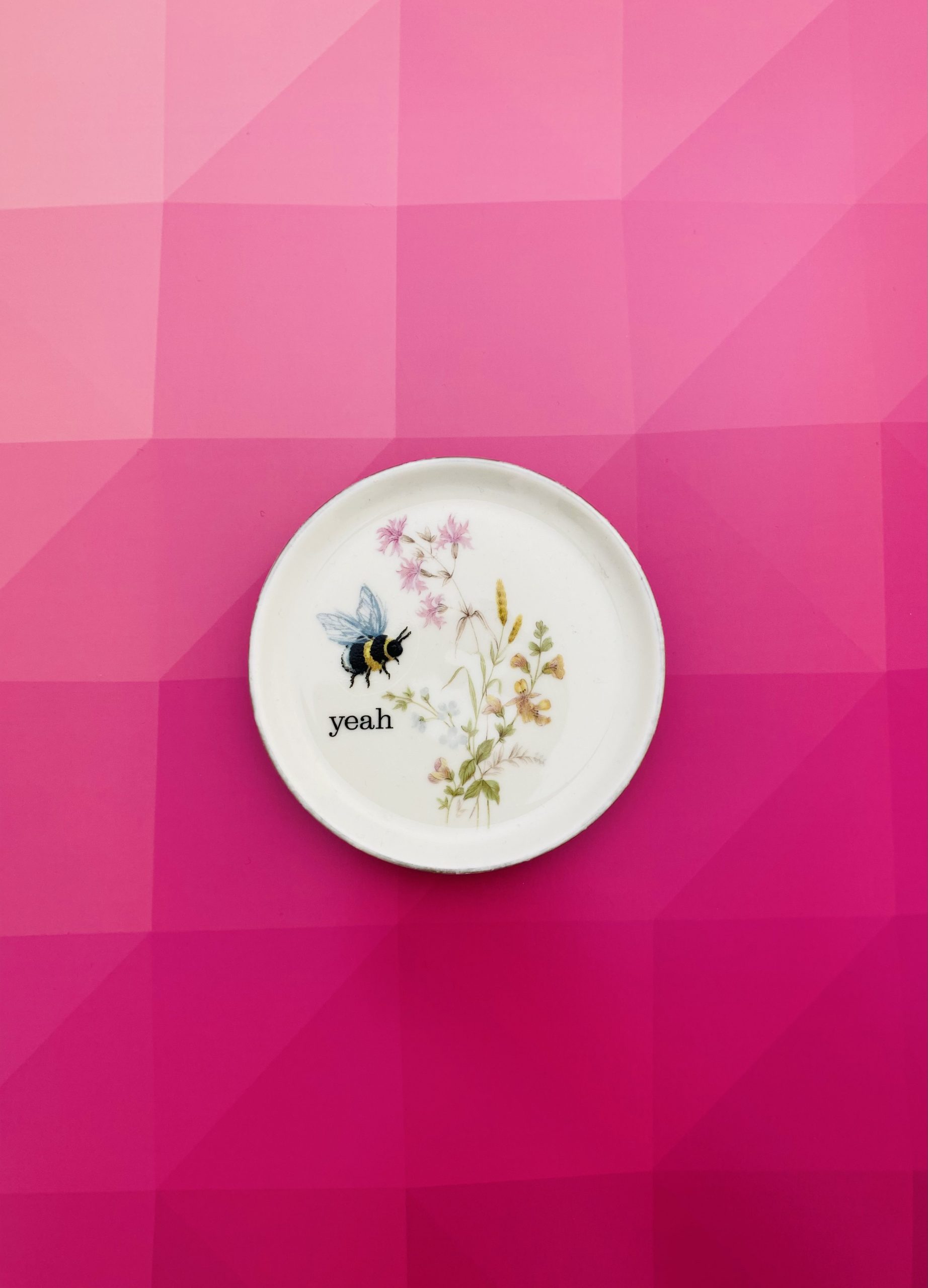 Wandteller Herr Fuchs yeah Typo Wohnen Hummel mini 11cm vintage Blume bunt