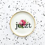 Wandteller Typo jetzt Herr Fuchs mini 10cm Gold Blume rosa vintage