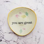 Wandteller you are great vintage Herr Fuchs Teller mini 11cm Blumen Gold/Bunt