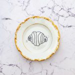 Wandteller Franzbrötchen vintage Herr Fuchs Teller Gold Hamburg Wohnen Bögen 12cm