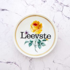 Wandteller Herr Fuchs Typo Leevste Blumen mini 10cm vintage Gold