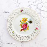 Wandteller Herr Fuchs yeah Typo Wohnen Hummel mini 13cm vintage gold Blume bunt
