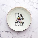 Wandteller Typo Da nich für Herr Fuchs mini 11cm Gold Blumen vintage schnack