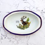 Wandteller Platte Herr Fuchs Typo nützt ja nix Hirsch Blau Gold Wohnen 22cm vintage