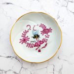Wandteller Herr Fuchs yeah Typo Wohnen Hummel mini 11cm vintage gold Blume lila