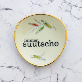 Wandteller Typo suutsche vintage Herr Fuchs Teller Gold Muster Wohnen 11cm schnack mini