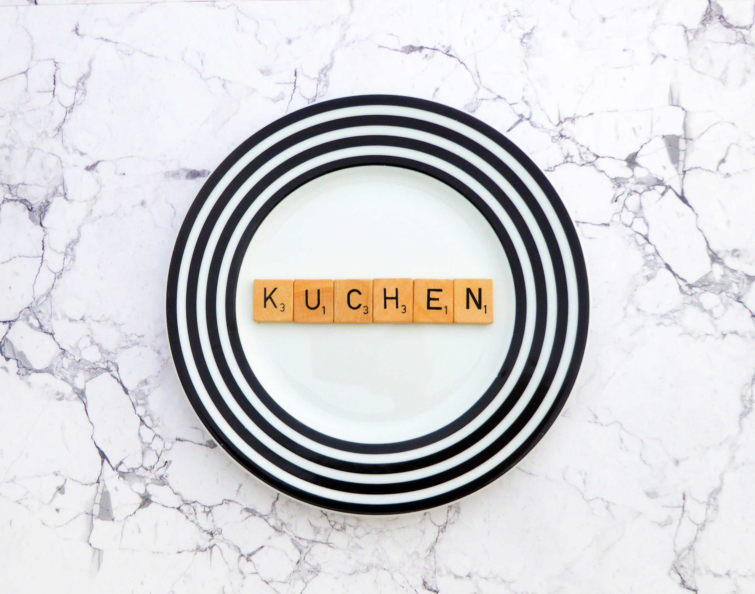 Wandteller Kuchen Vintage Herr Fuchs Deko Küche 19cm Food Ringe schwarz weiß