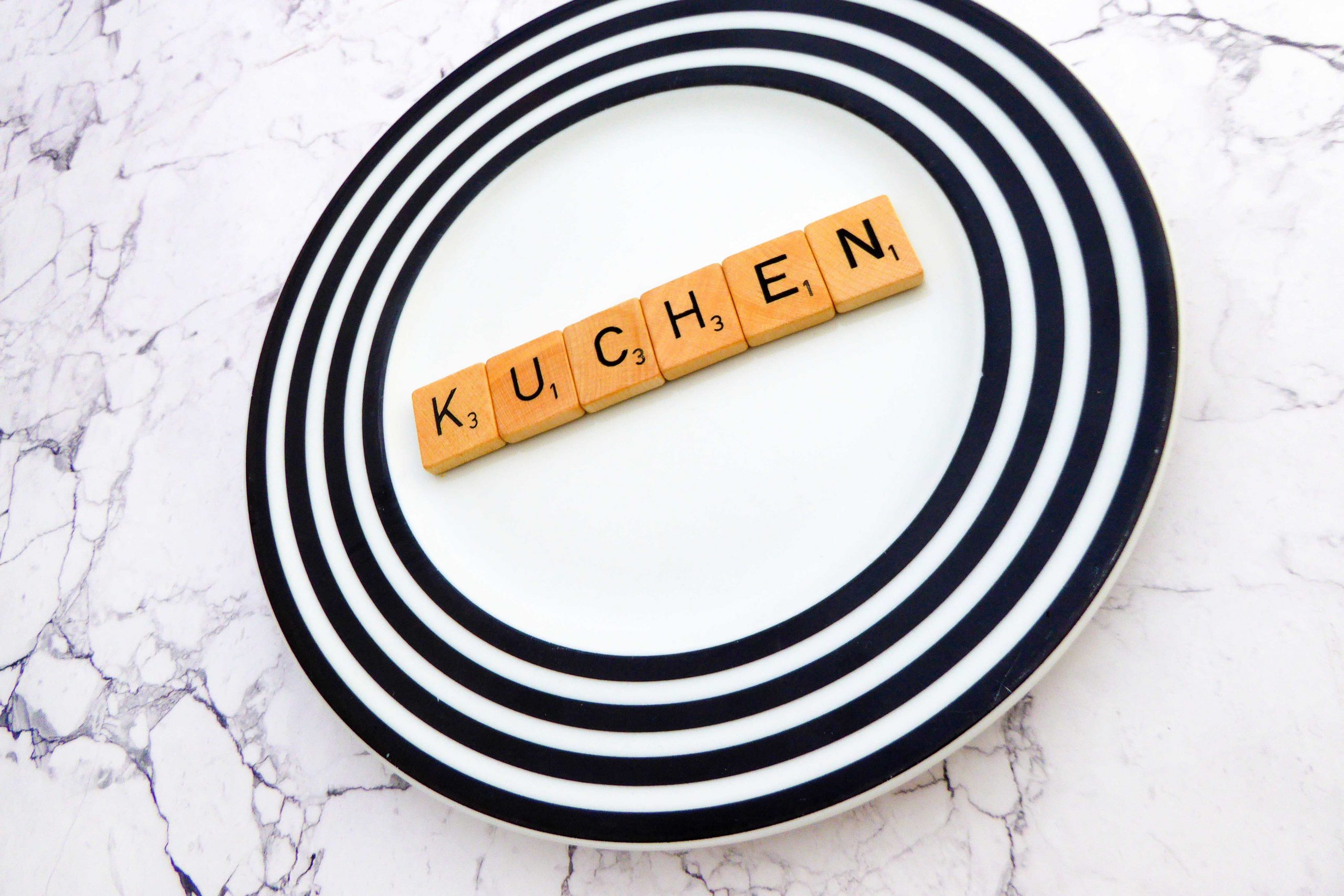 Wandteller Kuchen Vintage Herr Fuchs Deko Küche 19cm Food Ringe schwarz weiß – Bild 2