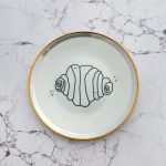 Wandteller Franzbrötchen vintage Herr Fuchs Teller Grau Blau Gold 15cm Hamburg Wohnen