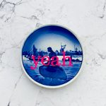 Wandteller Herr Fuchs yeah Typo blau mini 8cm neon  Kopenhagen Meerjungfrau