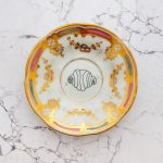 Wandteller Franzbrötchen vintage Herr Fuchs Teller Blau/Rosa/Gold 15cm Hamburg Wohnen