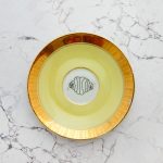 Wandteller Franzbrötchen vintage Herr Fuchs Teller Gelb Gold 14cm Hamburg Wohnen