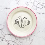 Wandteller Franzbrötchen vintage Herr Fuchs Teller Rosa/Weiß 15cm Hamburg Wohnen