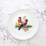 Wandteller Teller Herr Fuchs Typo you are great Vogel 19cm Dompfaffen Vögel