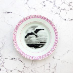 Wandteller Möwe Rosa vintage Herr Fuchs Teller mini 12cm Muster