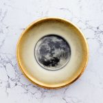 Wandteller Teller Herr Fuchs Mond gold ombre vintage 19cm