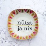 Wandteller Platte Herr Fuchs nützt ja nix gold rosa 18cm #perfekt vintage Wohnen eckig