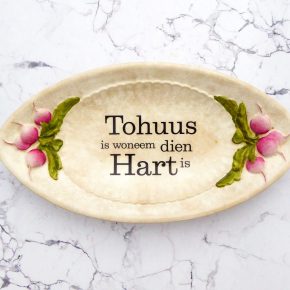 Wandteller Platte Herr Fuchs Typo Tohuus  Wohnen 21cm Radieschen vintage plattdeutsch