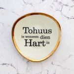 Wandteller Tohuus Typo Herr Fuchs mini gold oval vintage plattdeutsch 11cm