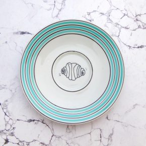 Wandteller Franzbrötchen vintage Herr Fuchs Teller Mint Braun 14cm Hamburg Wohnen Ringe