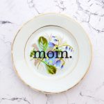 Wandteller moin. Typo Herr Fuchs mini 12cm gold Blume grün blau vintage