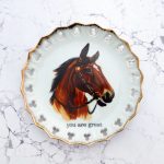 Wandteller Herr Fuchs Typo you are great 19cm Pferd Wohnen vintage Tier Braun