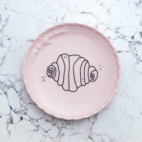 Wandteller Franzbrötchen vintage Herr Fuchs Teller Rosa 19cm Hamburg Wohnen