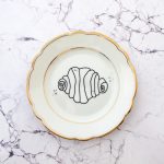 Wandteller Franzbrötchen vintage Herr Fuchs Teller Gold Hamburg Wohnen Bögen 13cm