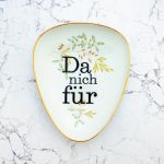 Wandteller Typo Da nich für vintage Herr Fuchs Platte Gold Bunt 21cm Blume schnack eckig