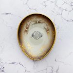 Wandteller Franzbrötchen vintage Herr Fuchs Teller Schwarz Gold 12cm Hamburg Wohnen oval