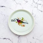 Wandteller Herr Fuchs nö Typo Wohnen Vogel mini  10cm vintage nein Bunt