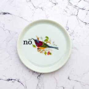 Wandteller Herr Fuchs nö Typo Wohnen Vogel mini  10cm vintage nein Bunt