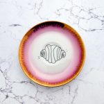 Wandteller Franzbrötchen vintage Herr Fuchs Teller Rosa/Gold 14cm Hamburg Wohnen