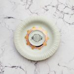 Wandteller Herr Fuchs Franzbrötchen Gold lila mini 11cm vintage Hamburg