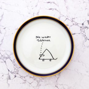 Wandteller @kriegundfreitag Typo Toblerone vintage Herr Fuchs Teller 19cm