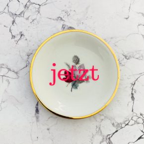 Wandteller Typo jetzt vintage Herr Fuchs Gold neonpink Blume 12cm Wohnen