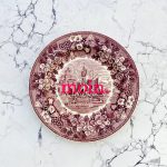 Wandteller Herr Fuchs moin. Typo burgund 14cm neon Wedgwood Hafen rot vintage